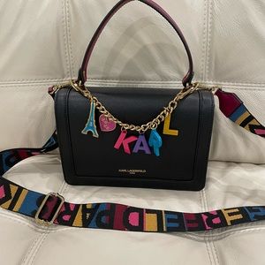 KARL LAGERFELD PARIS SIMONE CROSSBODY BAG.
